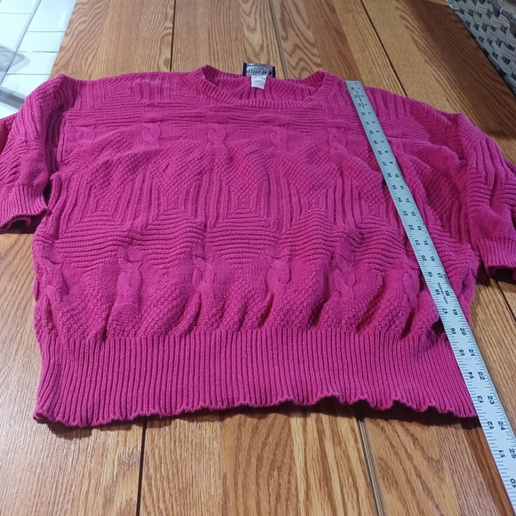 Madamoiselle Knitwear Pink 3/4 Sleeve Sweater Size Large - Picture 1 of 4